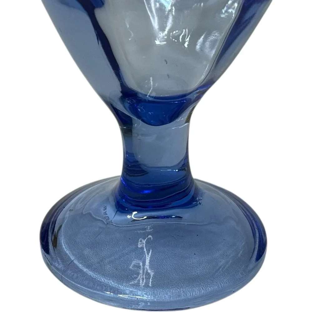 Vintage Bormioli Rocco‎ Fidenza Primavera Sapphire Blue Glass Dessert Bowl Italy